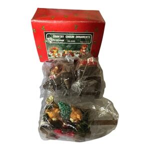Country Cousins Ornaments Christmas Around the World 3 Piece Set Bears